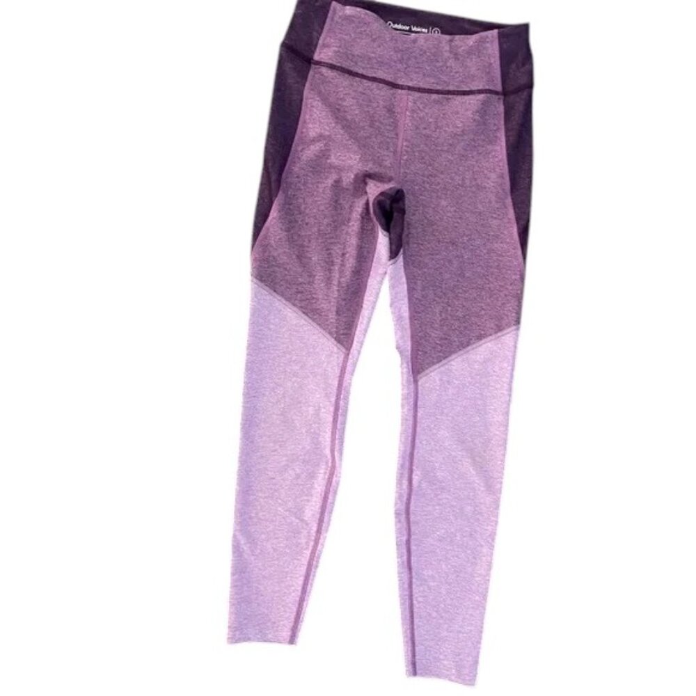 OUTDOOR VOICES Leggings Two Tone Purple and Pink Colorblock Leggings Small